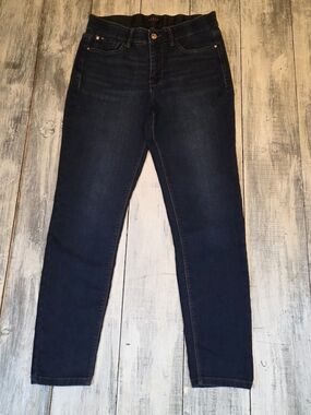 Curve Appeal Women’s High Rise Stretch Dark Blue Skinny Jeans sz 8